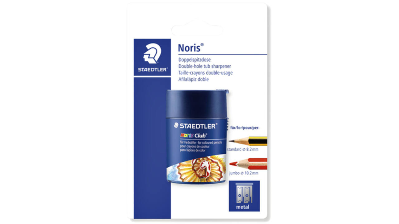 Puntenslijper Staedtler Noris dubbel met opvangbakje blister