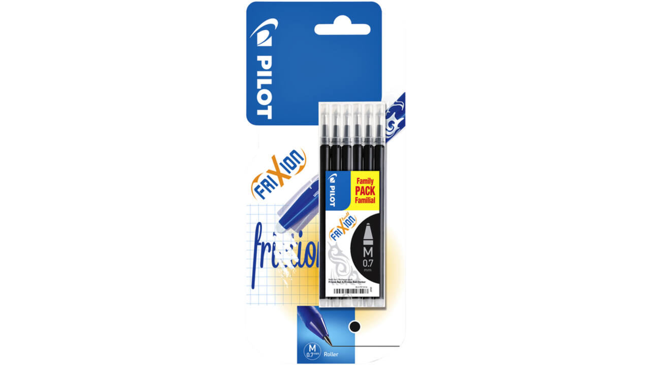 Rollerpenvulling Pilot friXion medium zwart set à 6 stuks