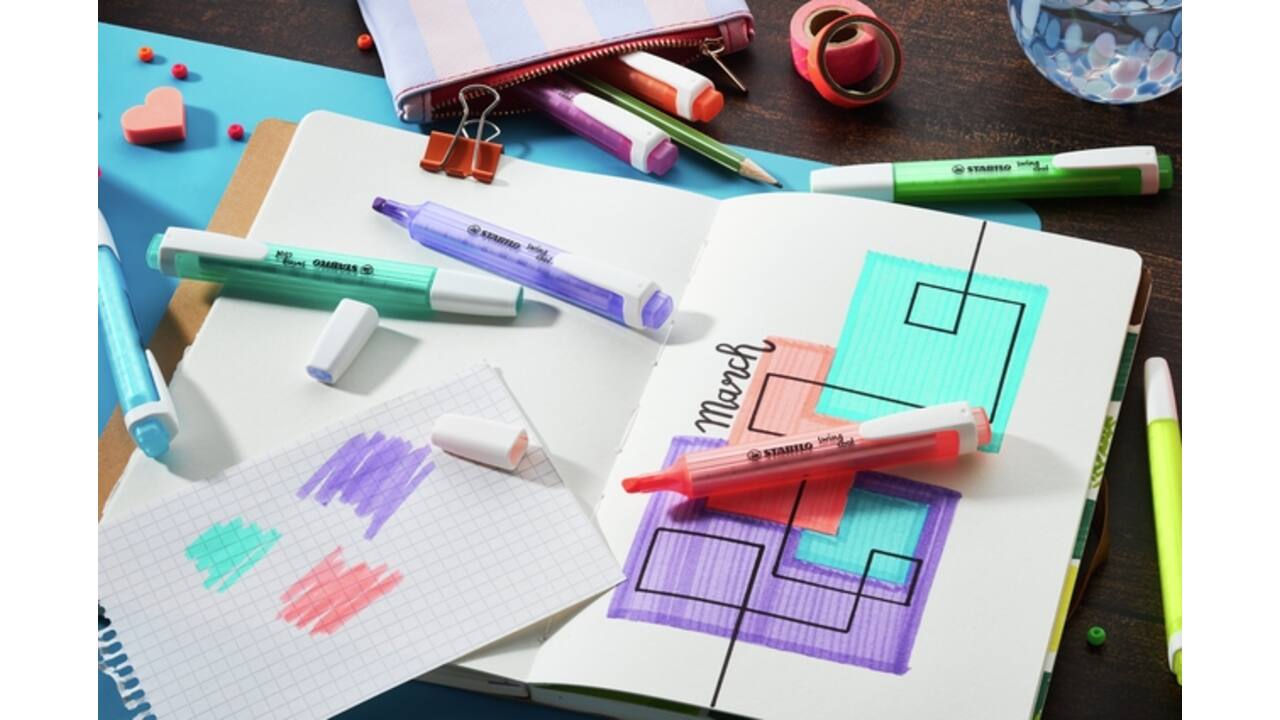 Markeerstift STABILO Swing cool 275/8 Wow assorti etui à 8 stuks