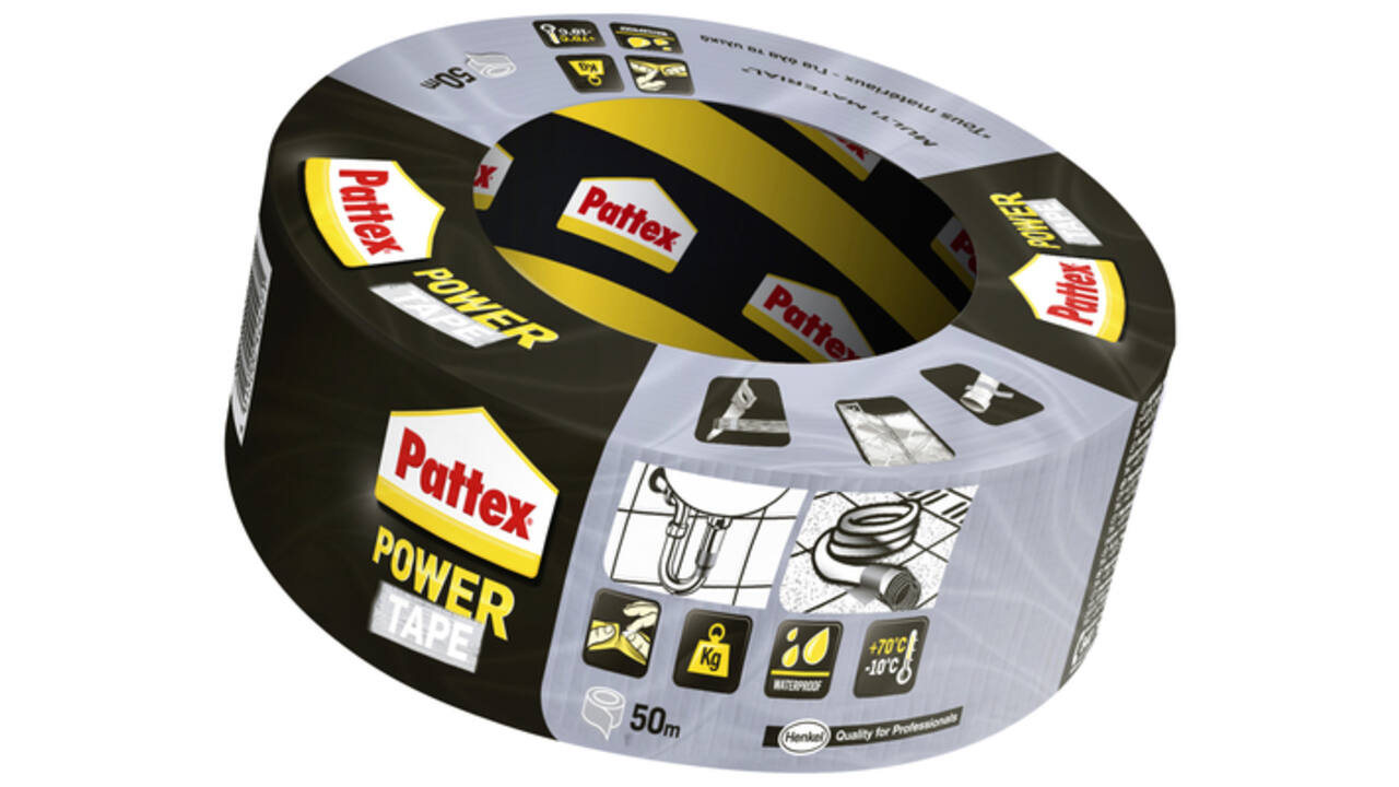 Plakband Pattex Power Tape 50mmx50m grijs