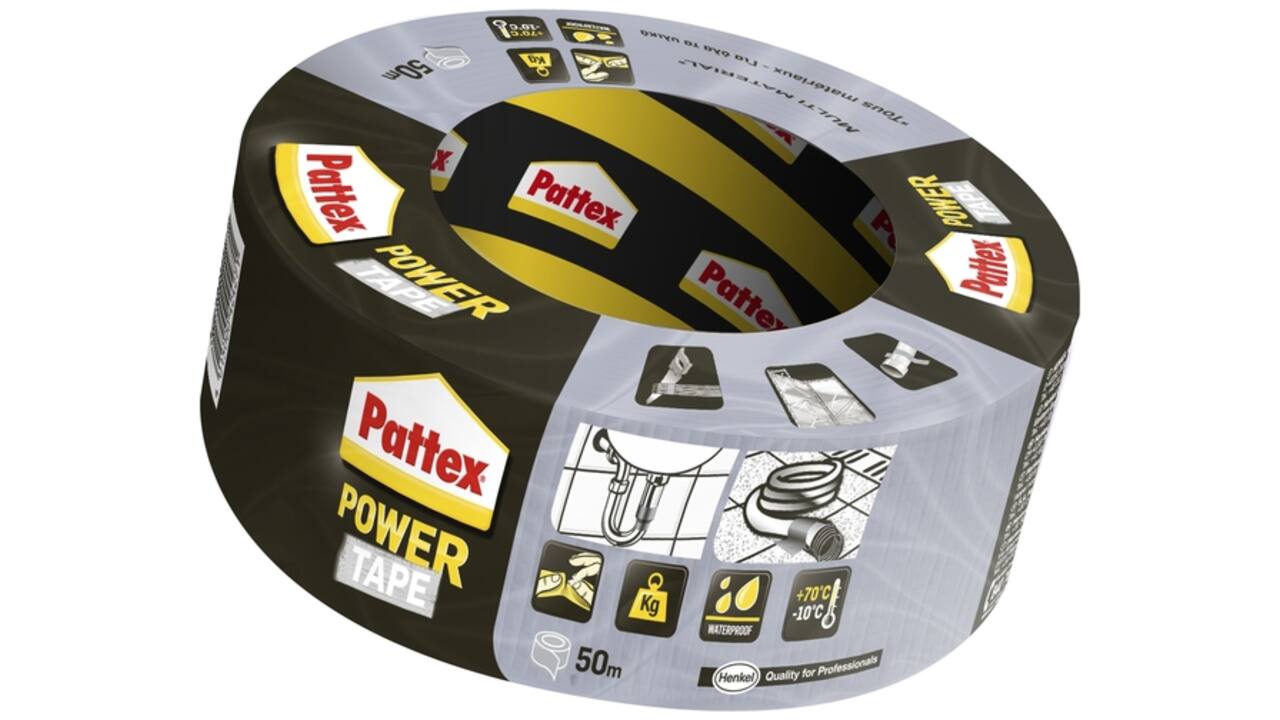 Plakband Pattex Power Tape 50mmx50m grijs