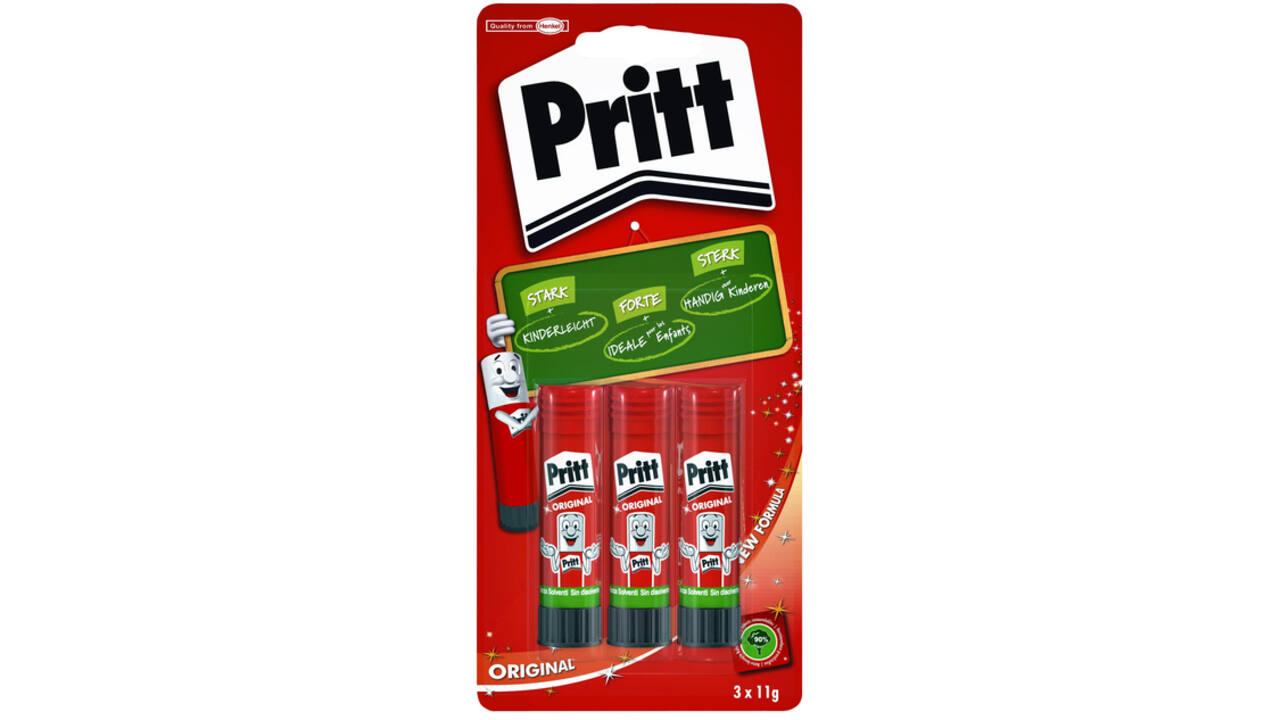 Lijmstift Pritt 11gr blister à 3 stuks