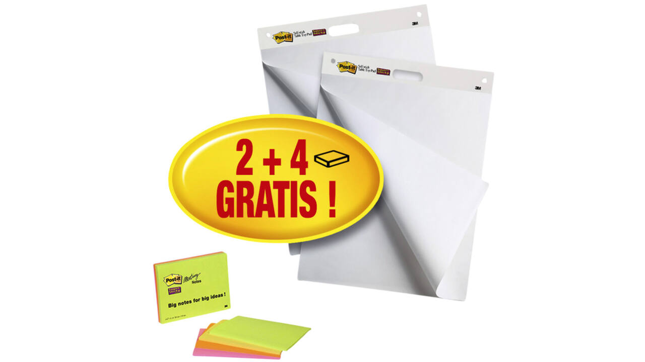Meeting chart Post-it 559 63.5x76.2cm 2 blokken + 4 blokken Meeting notes gratis