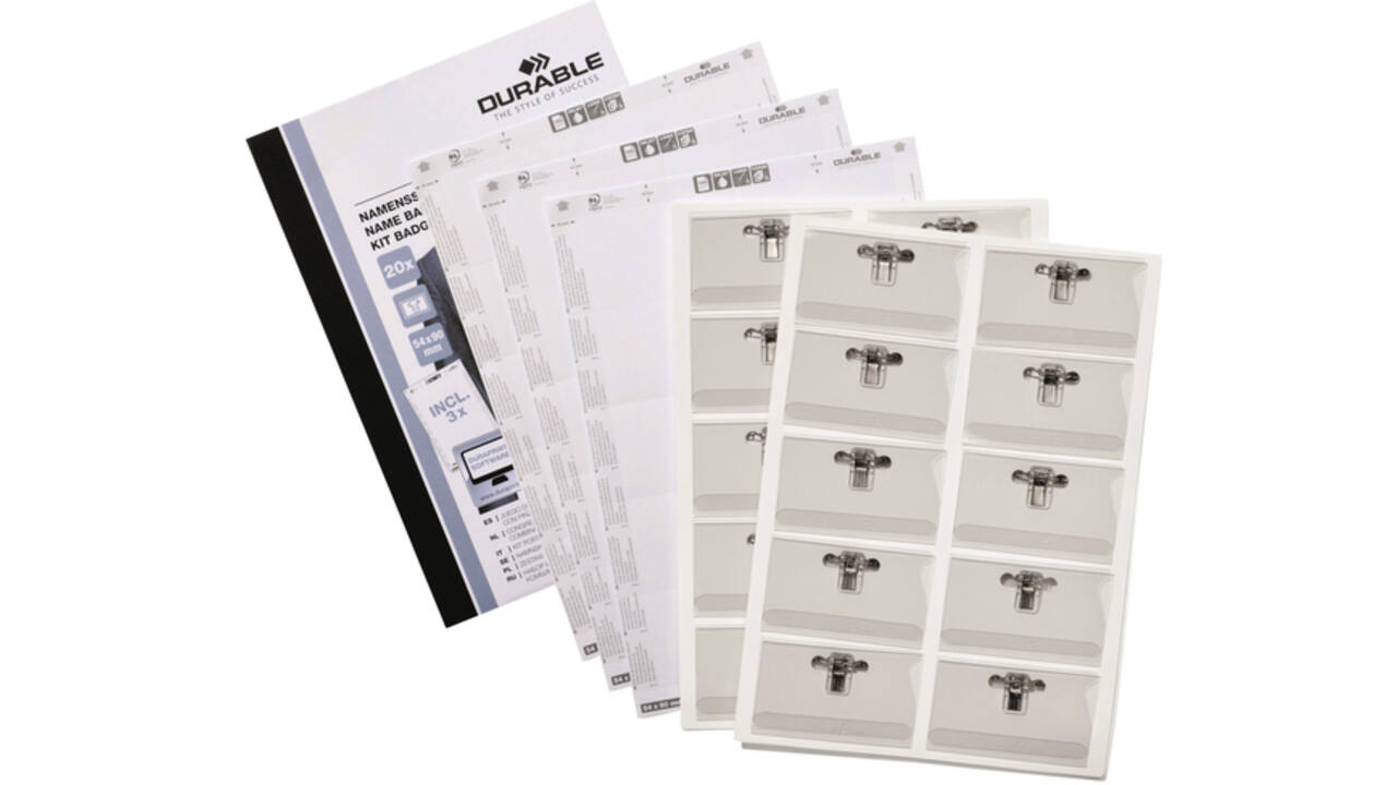 Badge Durable met combiklem 54x90mm set à 20stuks