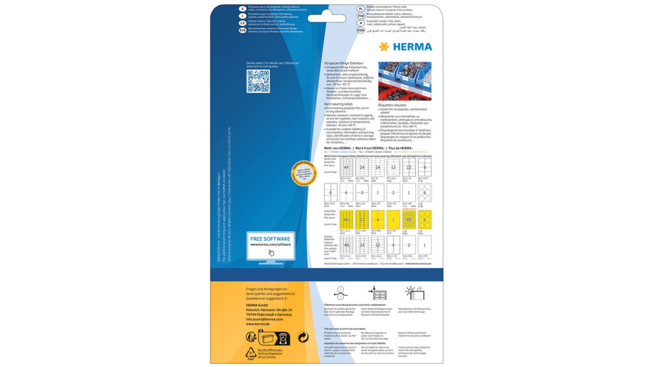 Etiket HERMA 4697 105x148mm weerbestendig wit 100stuks