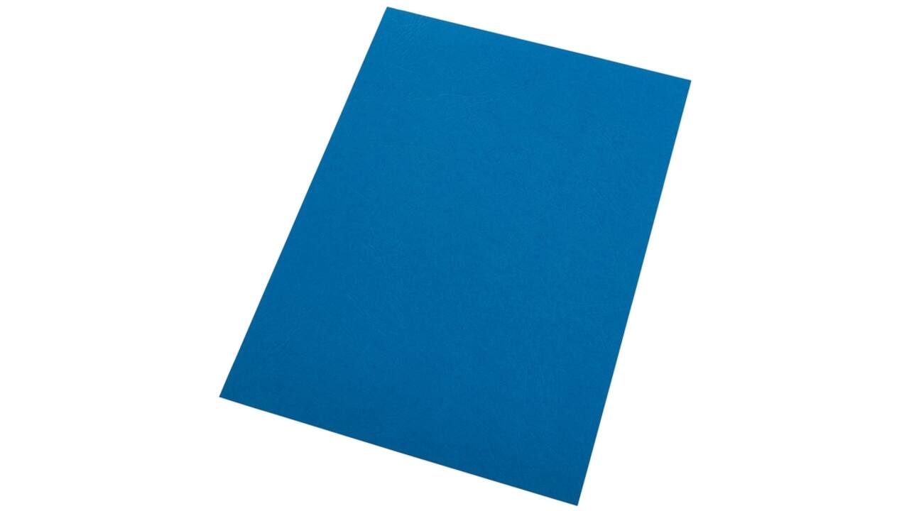 Voorblad GBC A4 lederlook met venster blauw 50stuks