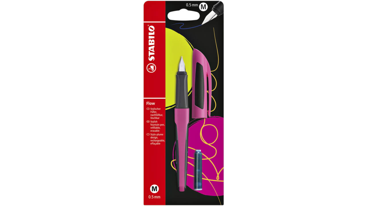 Vulpen STABILO Flow sporty medium berry blister à 1 stuk