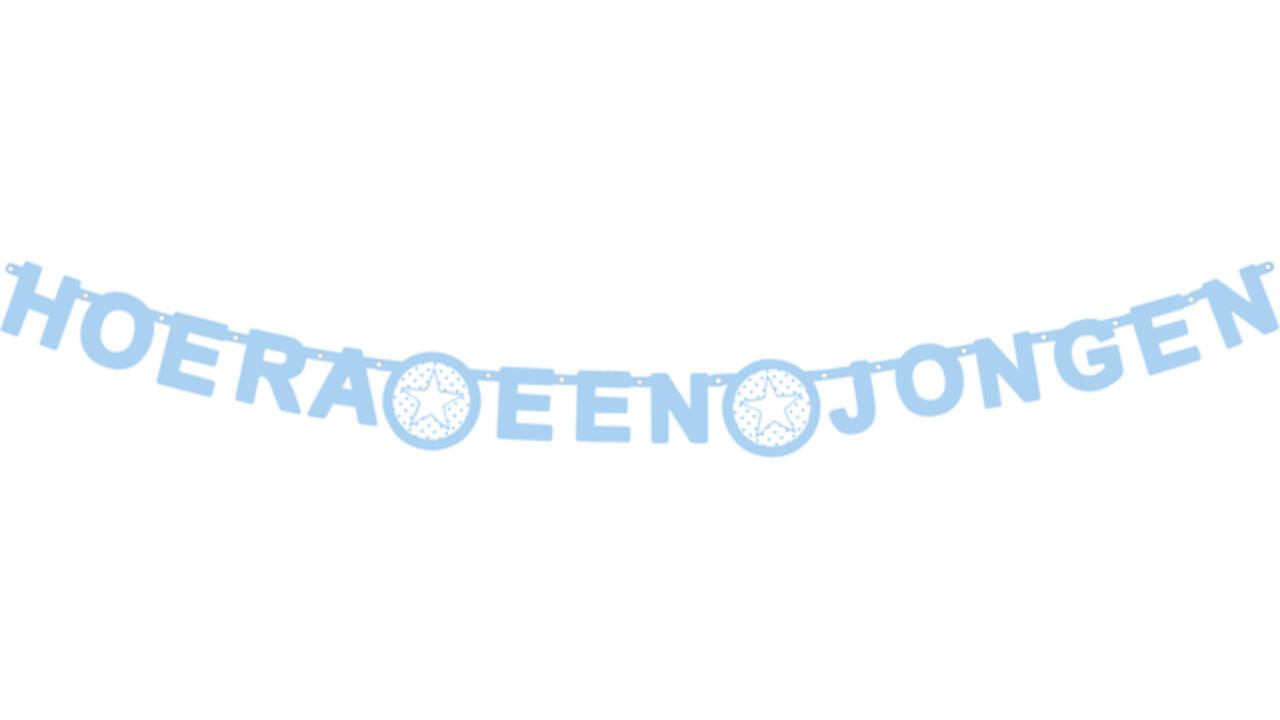 Letterslinger ''Hoera een jongen'' blauw