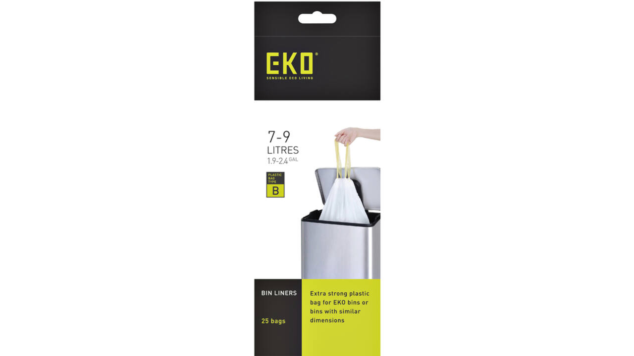 Afvalzak EKO MDPE type B met trekband 40x45cm 7-9L wit