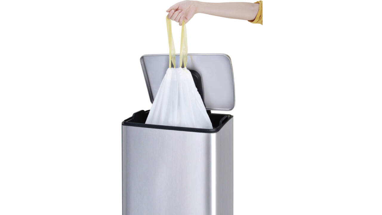 Afvalzak EKO MDPE type B met trekband 40x45cm 7-9L wit