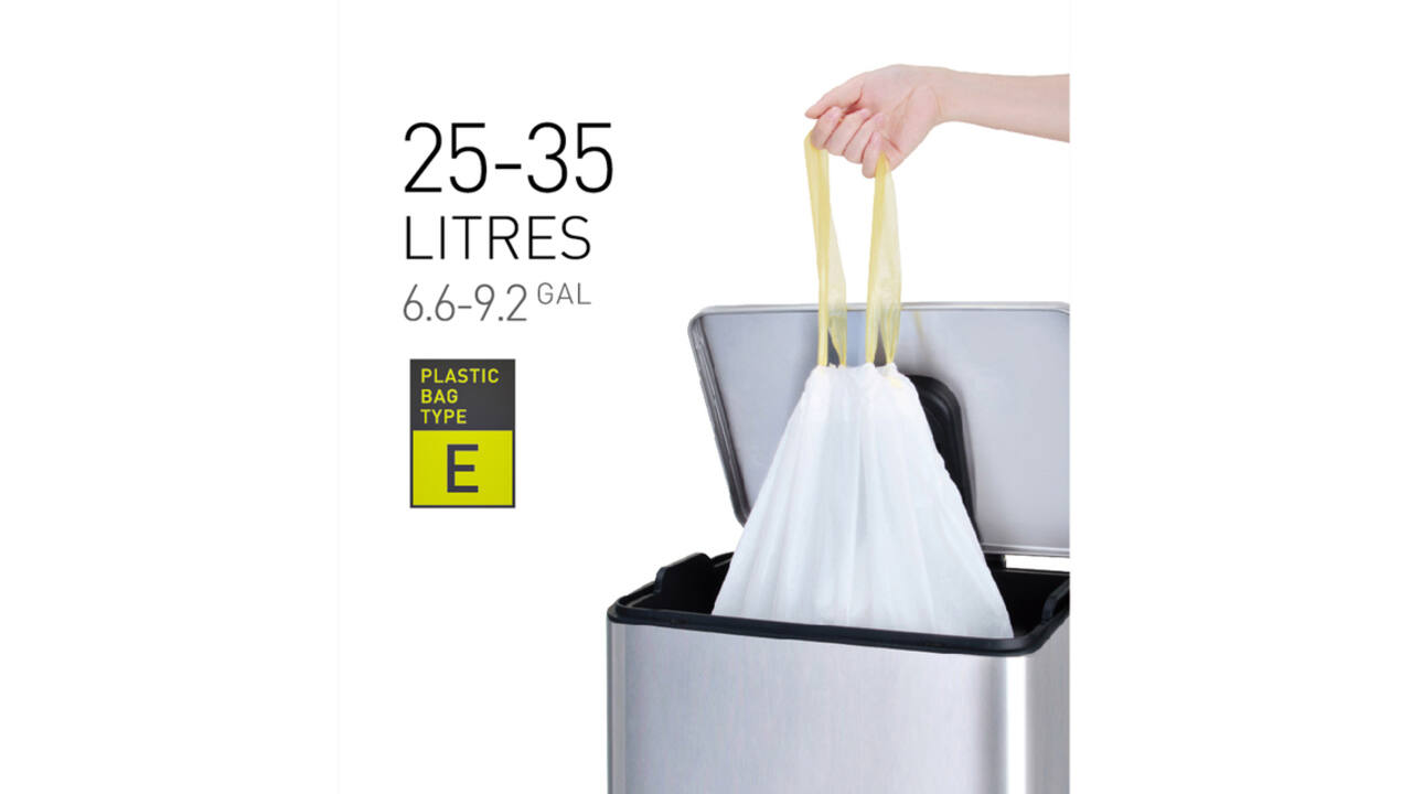 Afvalzak EKO MDPE type E met trekband 55x70cm 25-35L wit