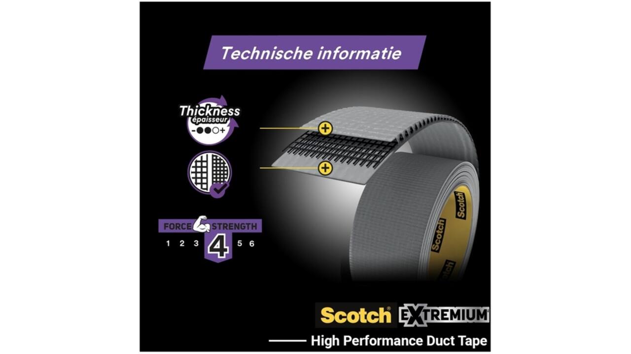 Duct tape Scotch Extremium no residue 18.2mx48mm grijs