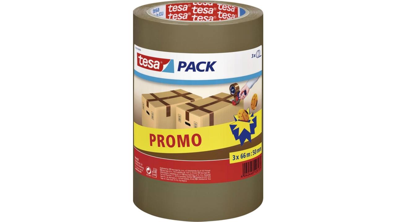 Verpakkingstape tesapack® 66mx50mm bruin promopack