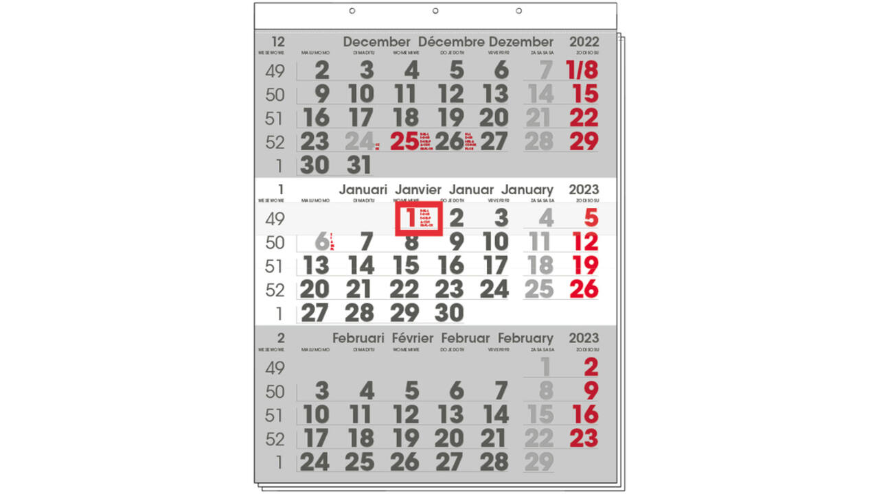 3-Maandkalender 2027 INNI Manager compact-formaat