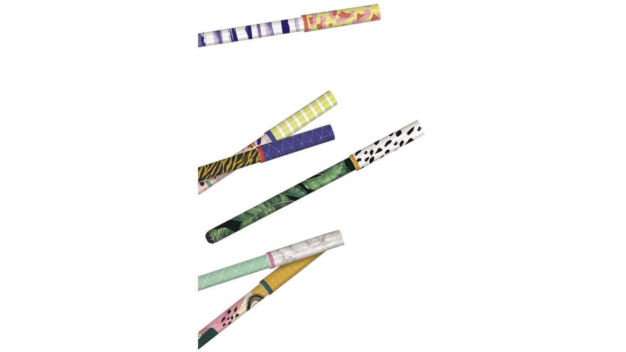 Balpen vrolijke print 6 assorti Slim pens