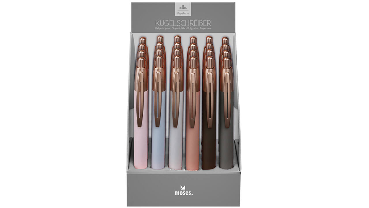 Balpen rosé goud 6 assorti