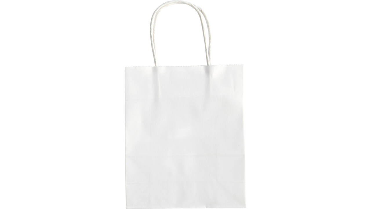 Tas met handvat Folia kraftpapier 110gr 18x21x8cm 20 stuks wit