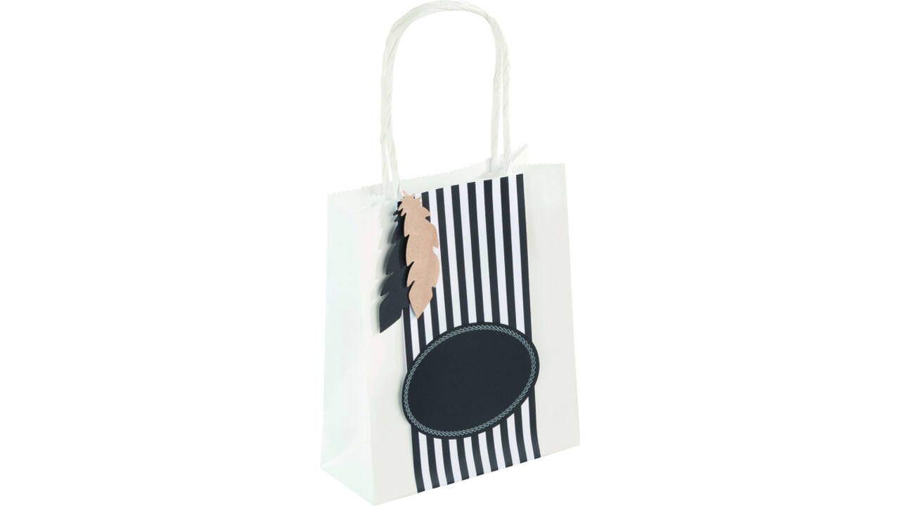 Tas met handvat Folia kraftpapier 110gr 18x21x8cm 20 stuks wit