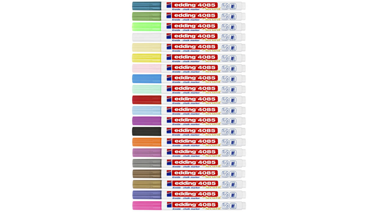 Krijtstift edding 4085 by Securit rond 1-2mm metallic groen