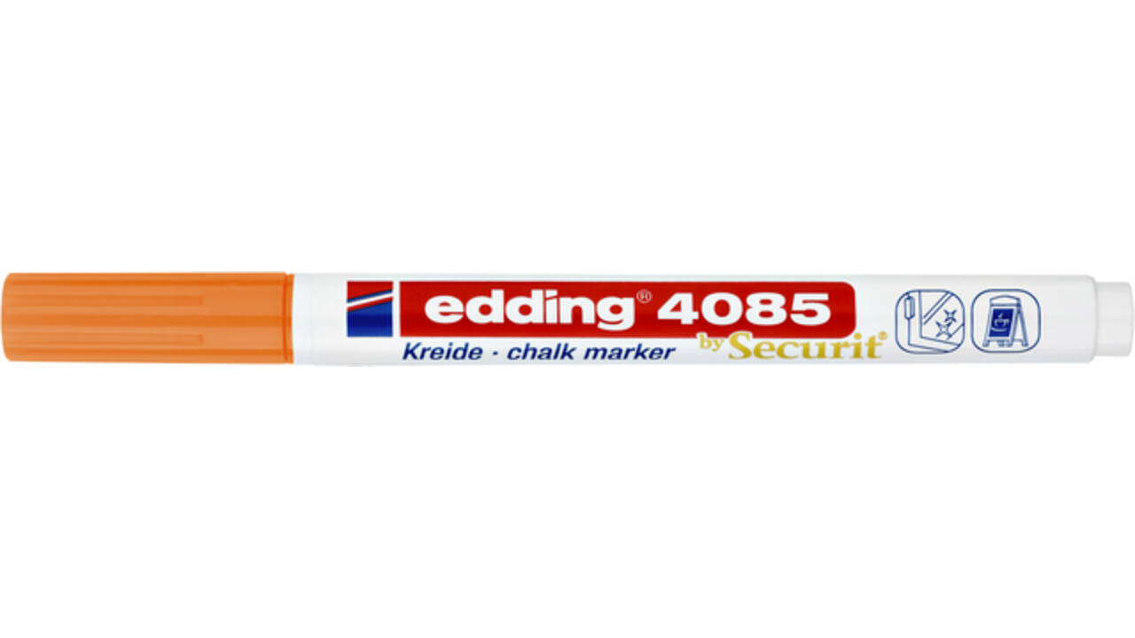 Krijtstift edding 4085 by Securit rond 1-2mm neon oranje
