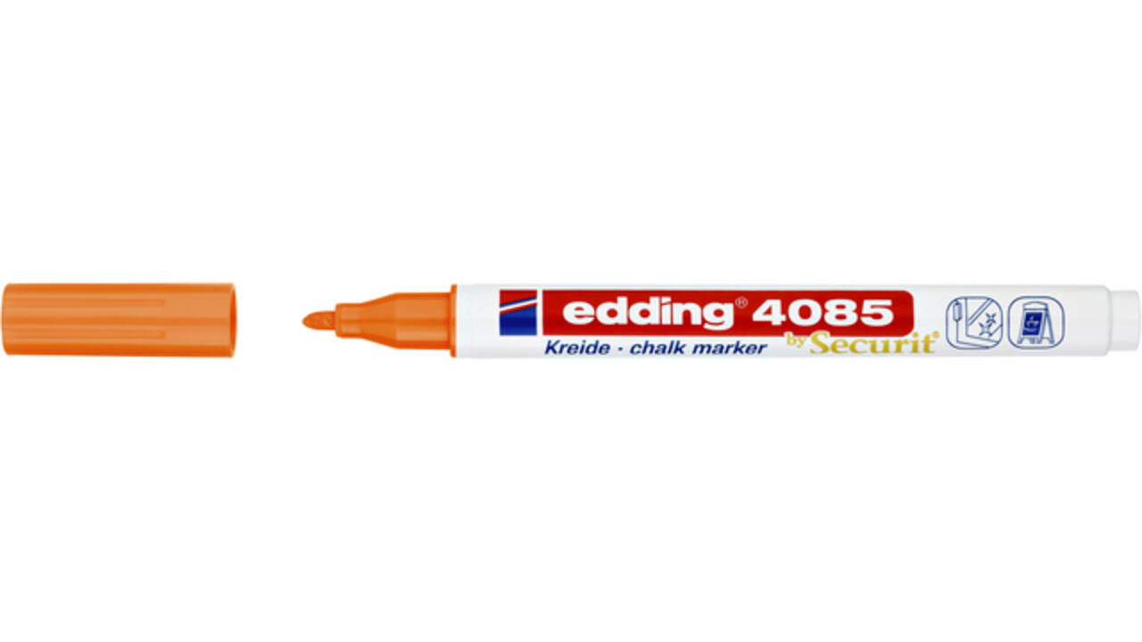 Krijtstift edding 4085 by Securit rond 1-2mm neon oranje