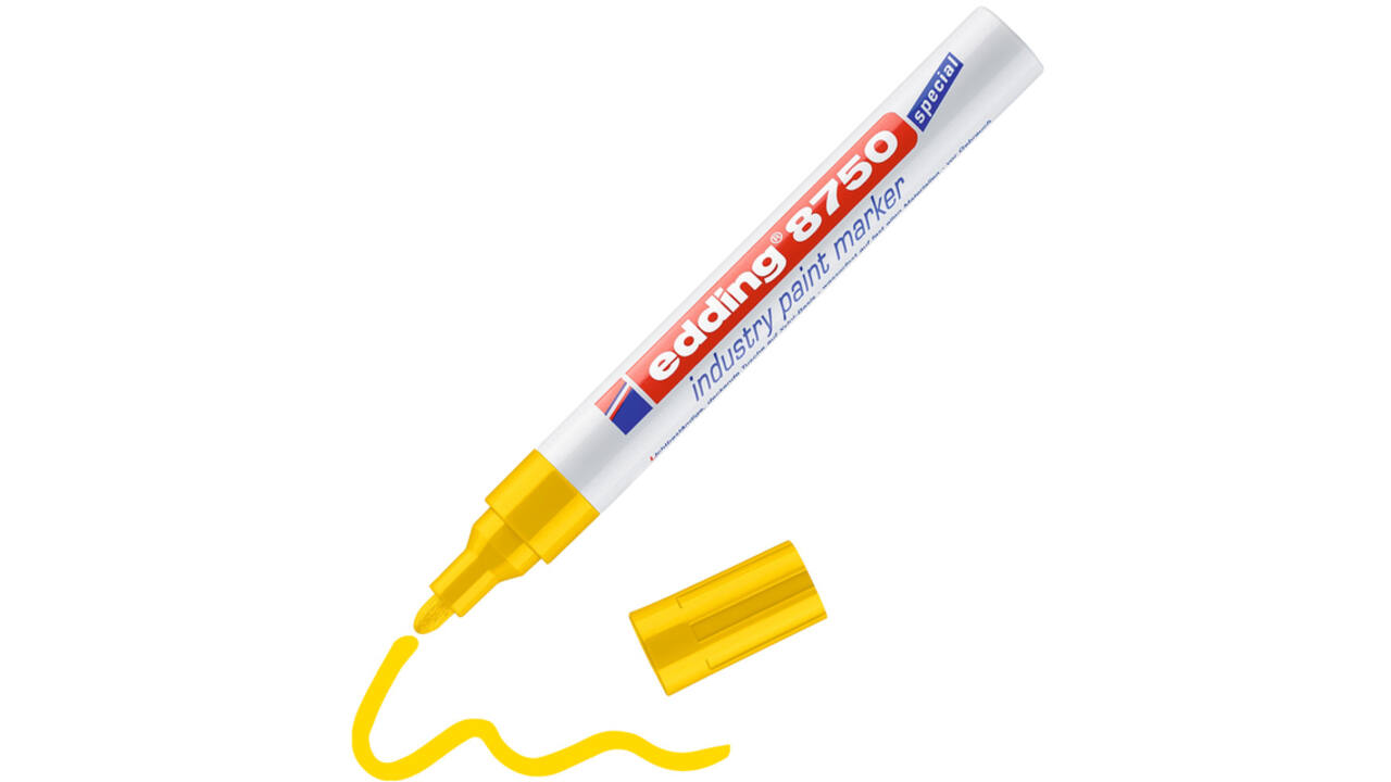 Lakmarker edding 8750 industrie geel