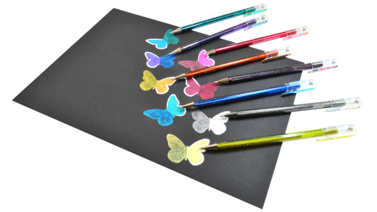 Gelschrijver Pentel K110 Dual medium metallic assorti 8 kleuren