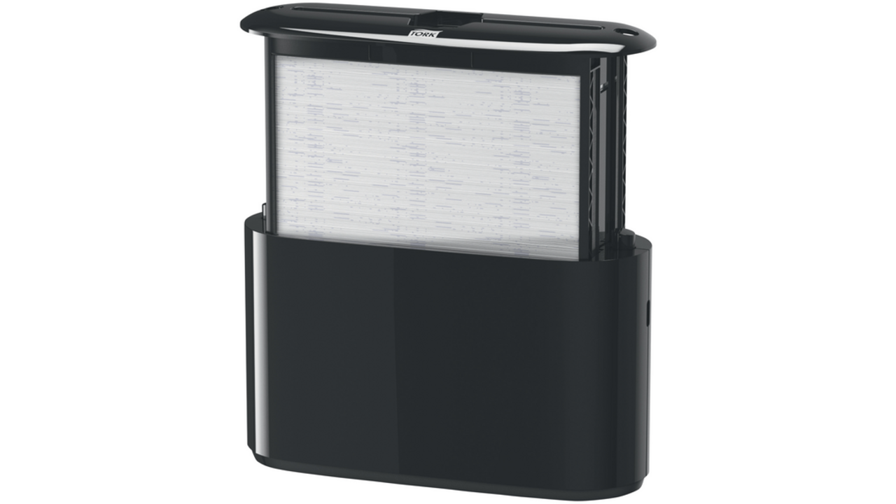 Handdoekdispenser Tork Xpress H2 Multifold Countertop Elevation zwart 552208