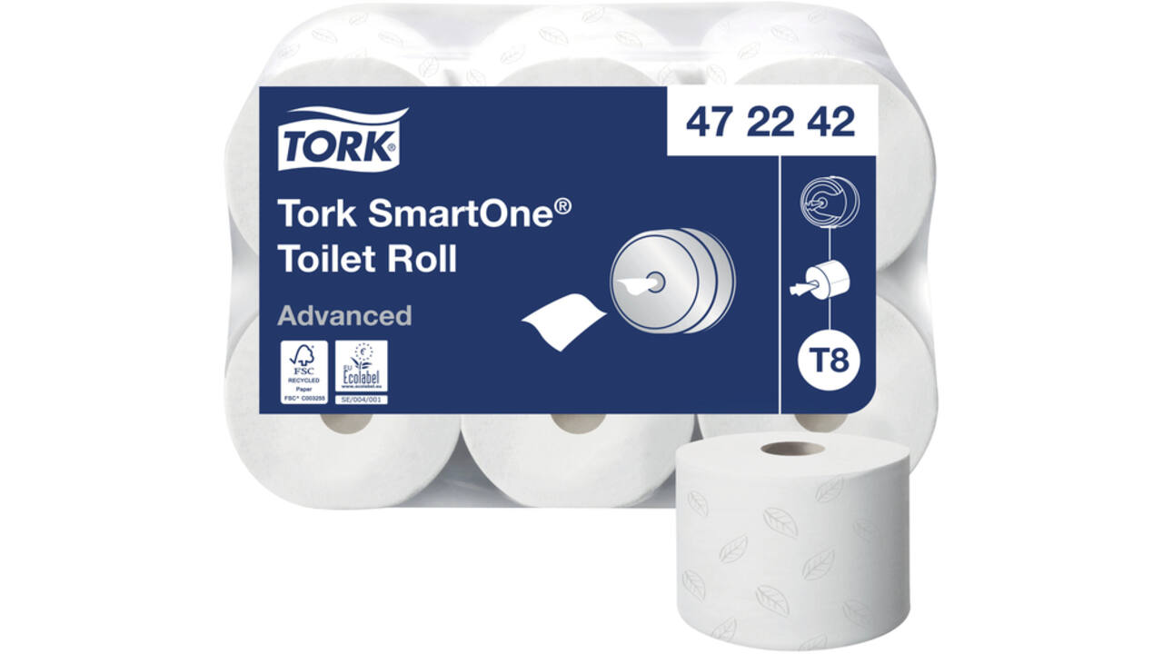 Toiletpapier Tork SmartOne® T8 advanced 2 laags 1150 vel wit 472242