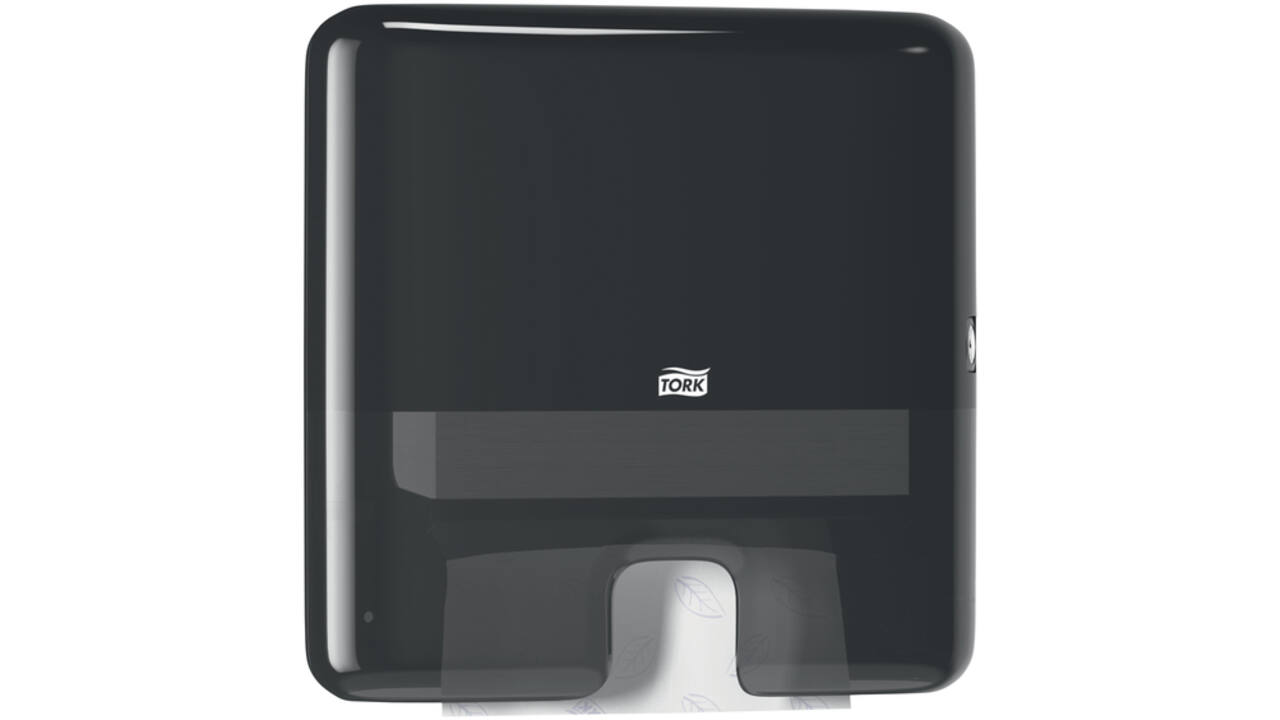 Handdoekdispenser Tork Xpress Mini H2 multifold zwart 552108