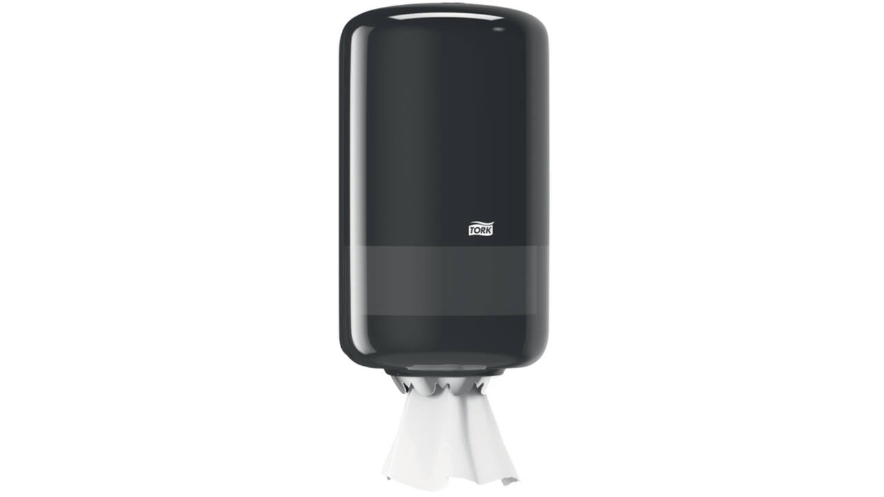 Poetspapierdispenser Tork Mini Centerfeed M1 Elevation zwart 558008