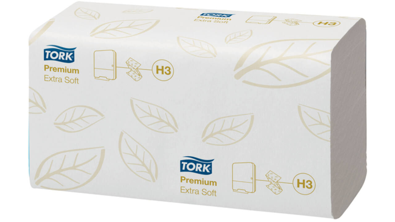 Handdoek Tork H3 Premium singlefold 2-laags 226x230mm 15x200 vel wit 100278