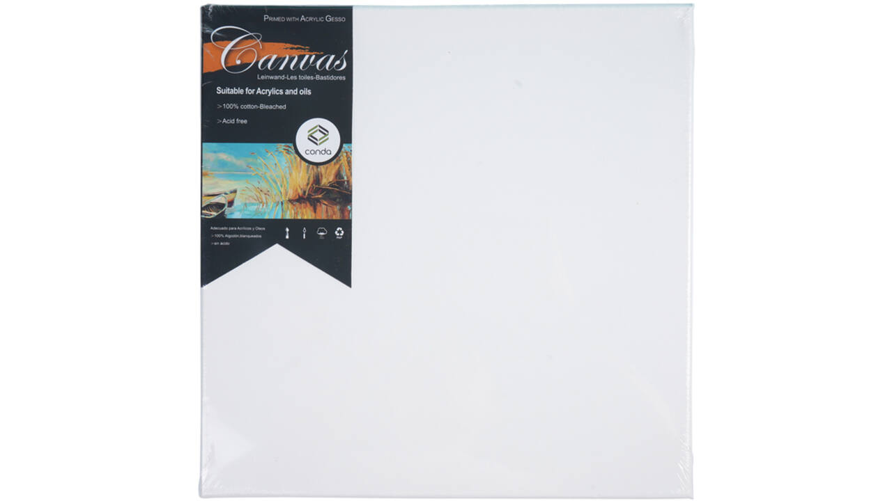 Canvas Conda 30 x 30 cm gebleekt katoen