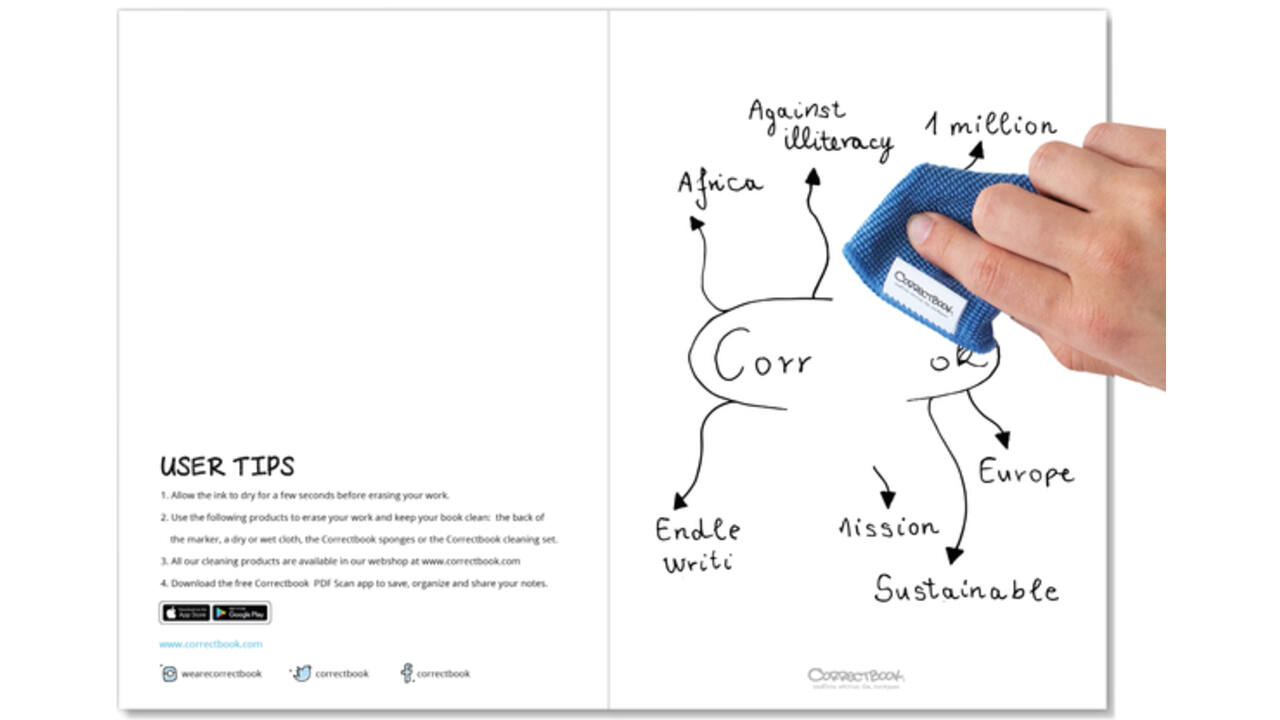 Notitieboek Correctbook A5 Scratch blanco 8blz inspirational white