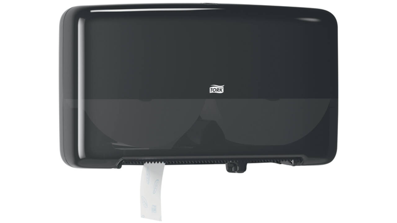 Toiletpapierdispenser Tork Twin Mini T2 Elevation zwart 555508
