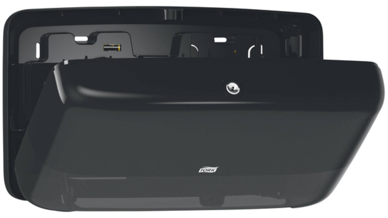 Toiletpapierdispenser Tork Twin Mini T2 Elevation zwart 555508