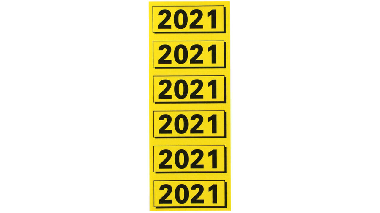 Rugetiket Elba 2021 geel met zwarte opdruk