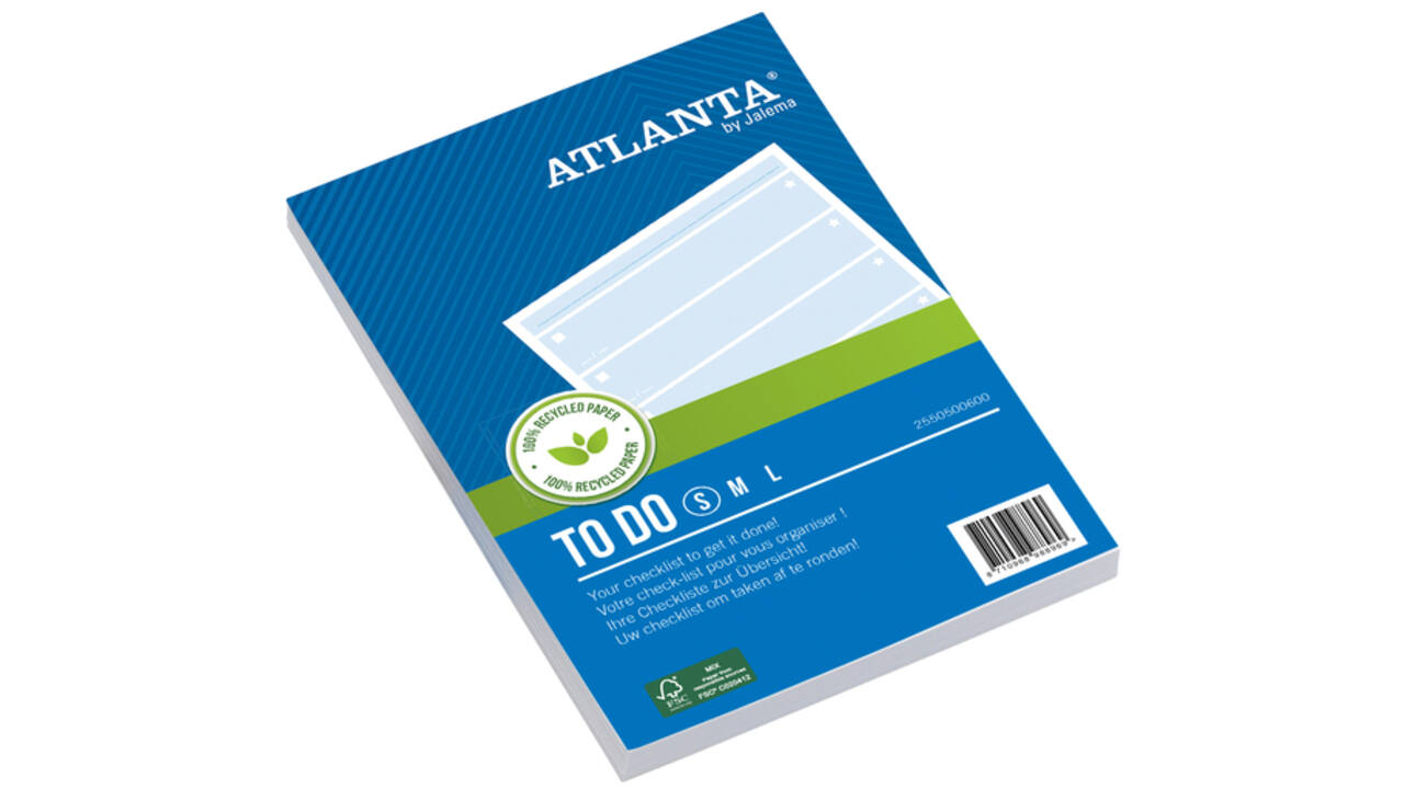 Things to do Djois Atlanta recycled papier Blok 148x105mm 100vel 70gr blauw