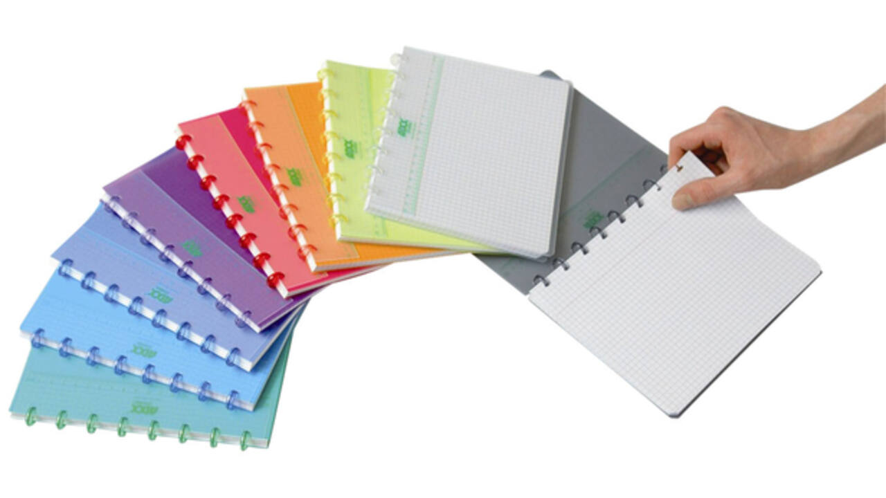 Schrift Adoc A5 ruit 4x8mm 144 pagina's 90gr assorti