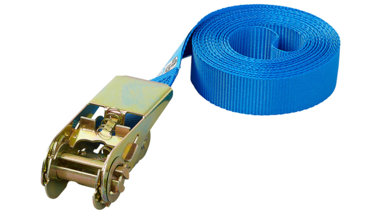 Spanband ProPlus blauw met ratel 5m