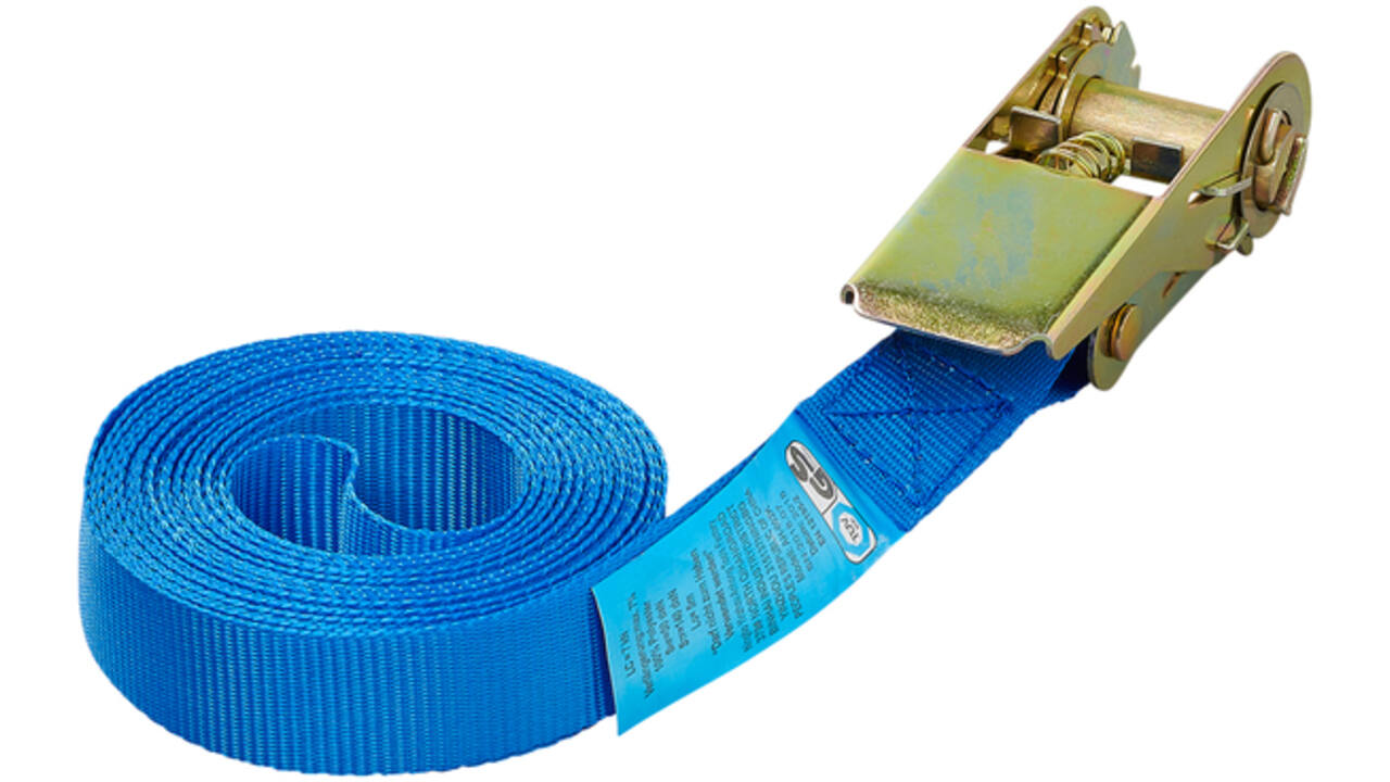 Spanband ProPlus blauw met ratel 5m