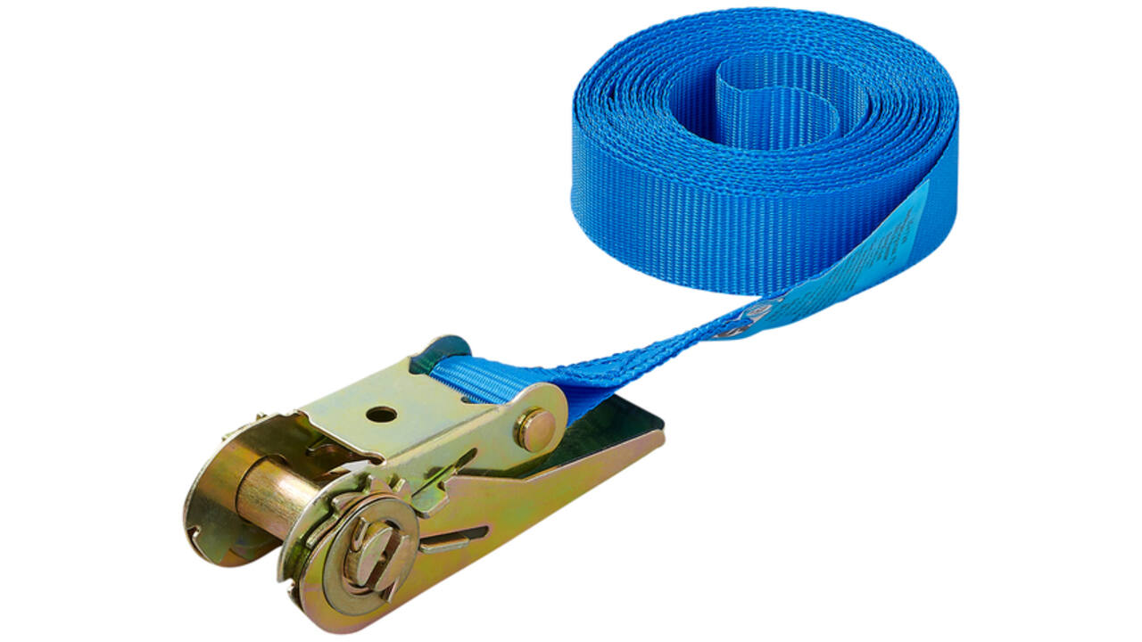 Spanband ProPlus blauw met ratel 5m