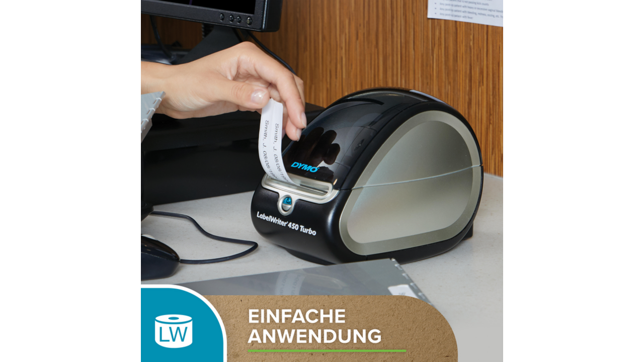 Etiket Dymo LabelWriter naamkaart 54x101mm 1 rol á 220 stuks rood