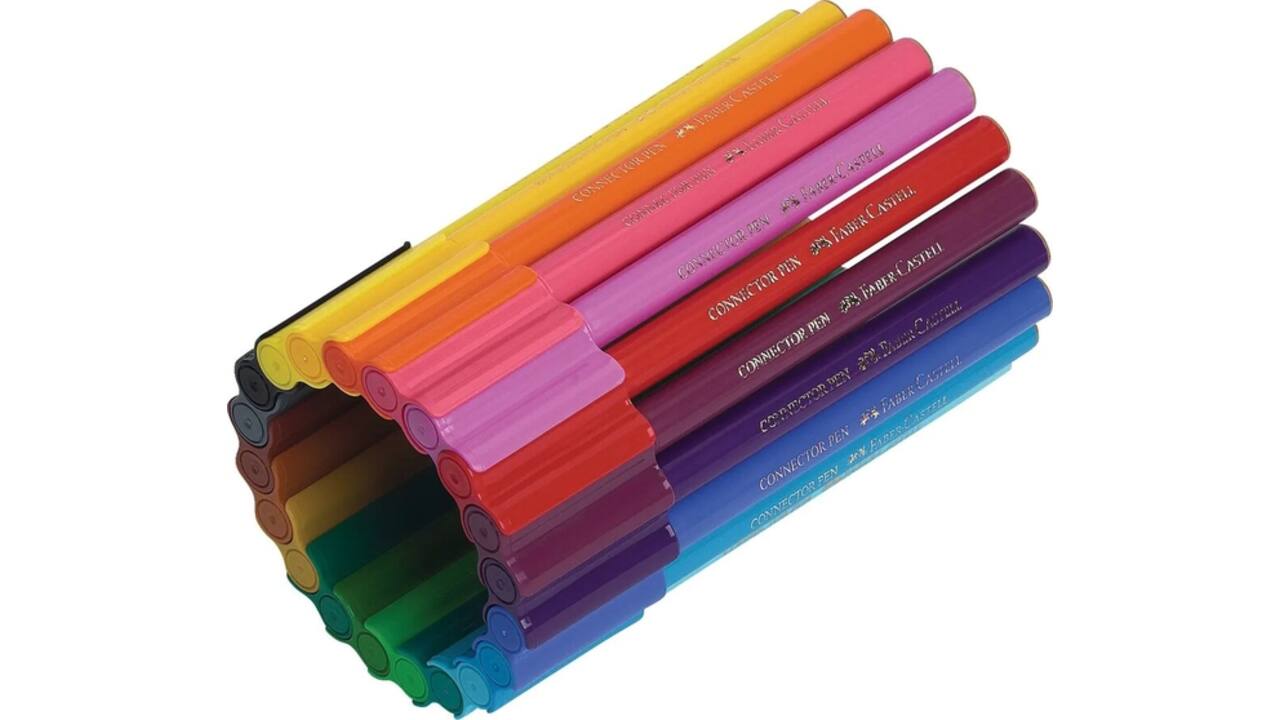 Kleurstift Faber-Castell Connector assorti cadeauset à 80 stuks