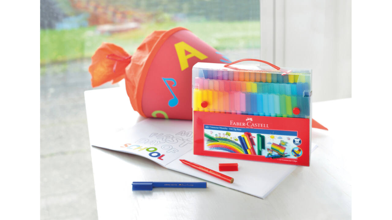 Kleurstift Faber-Castell Connector assorti cadeauset à 80 stuks