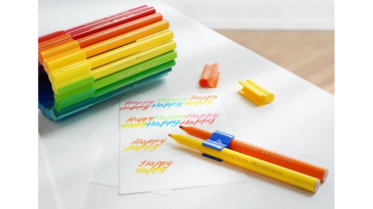 Kleurstift Faber-Castell Connector assorti koffer à 60 stuks
