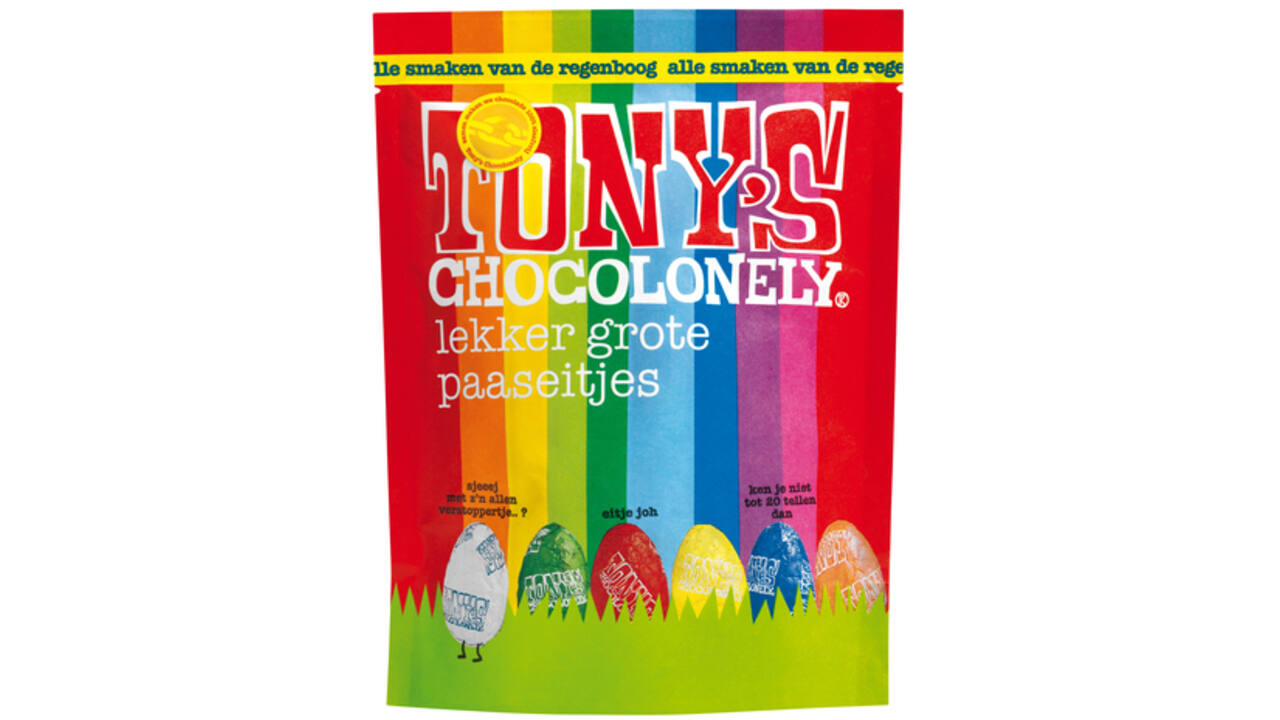 Chocolade Tony's paaseitjes pouch zak 230 gram