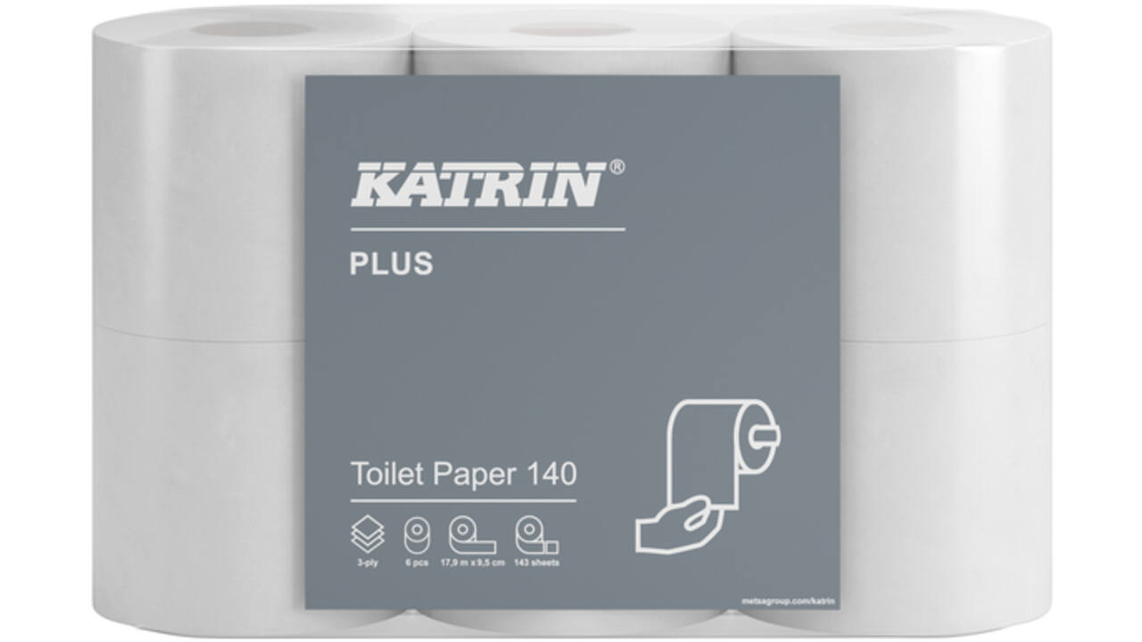 Toiletpapier Katrin Plus 3-laags wit 143vel 48rollen