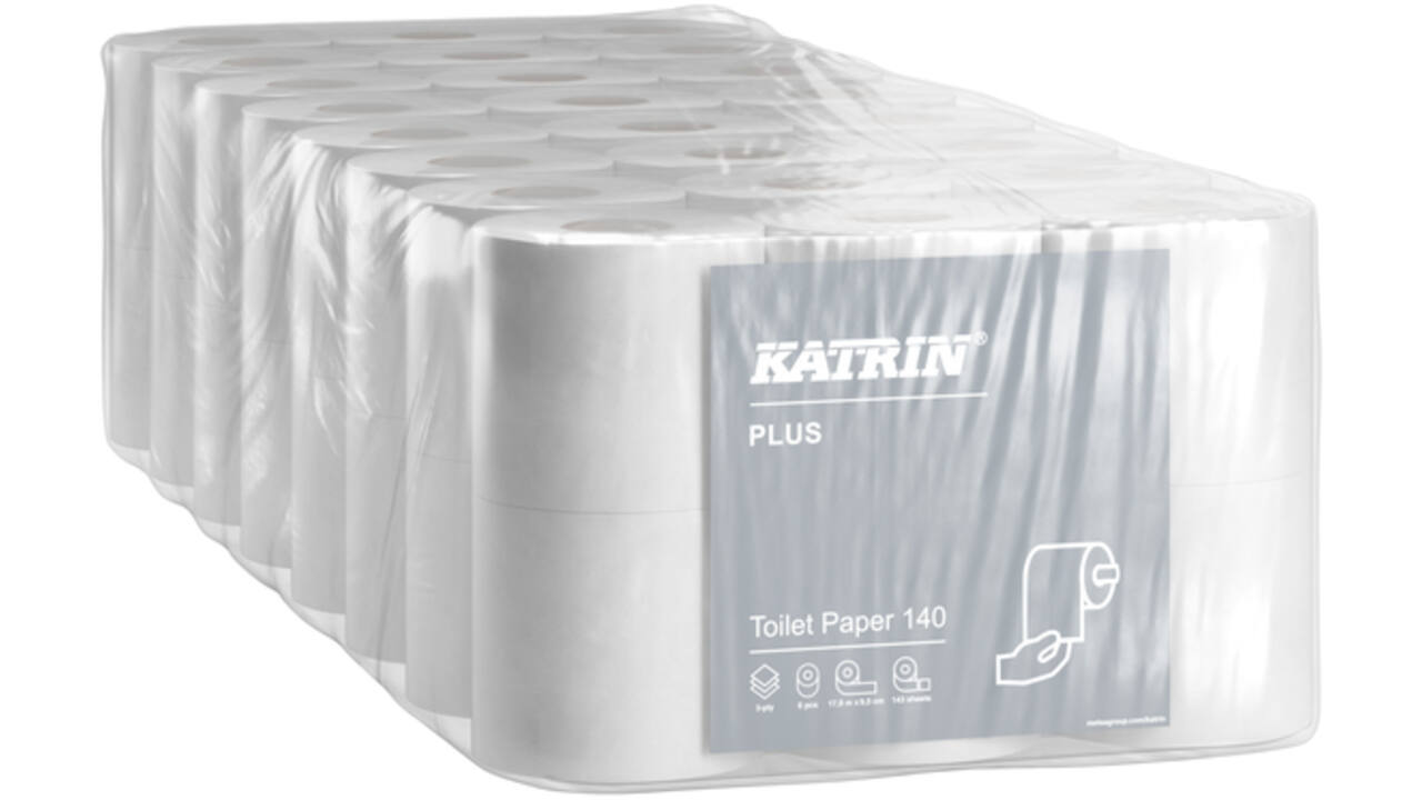 Toiletpapier Katrin Plus 3-laags wit 143vel 48rollen