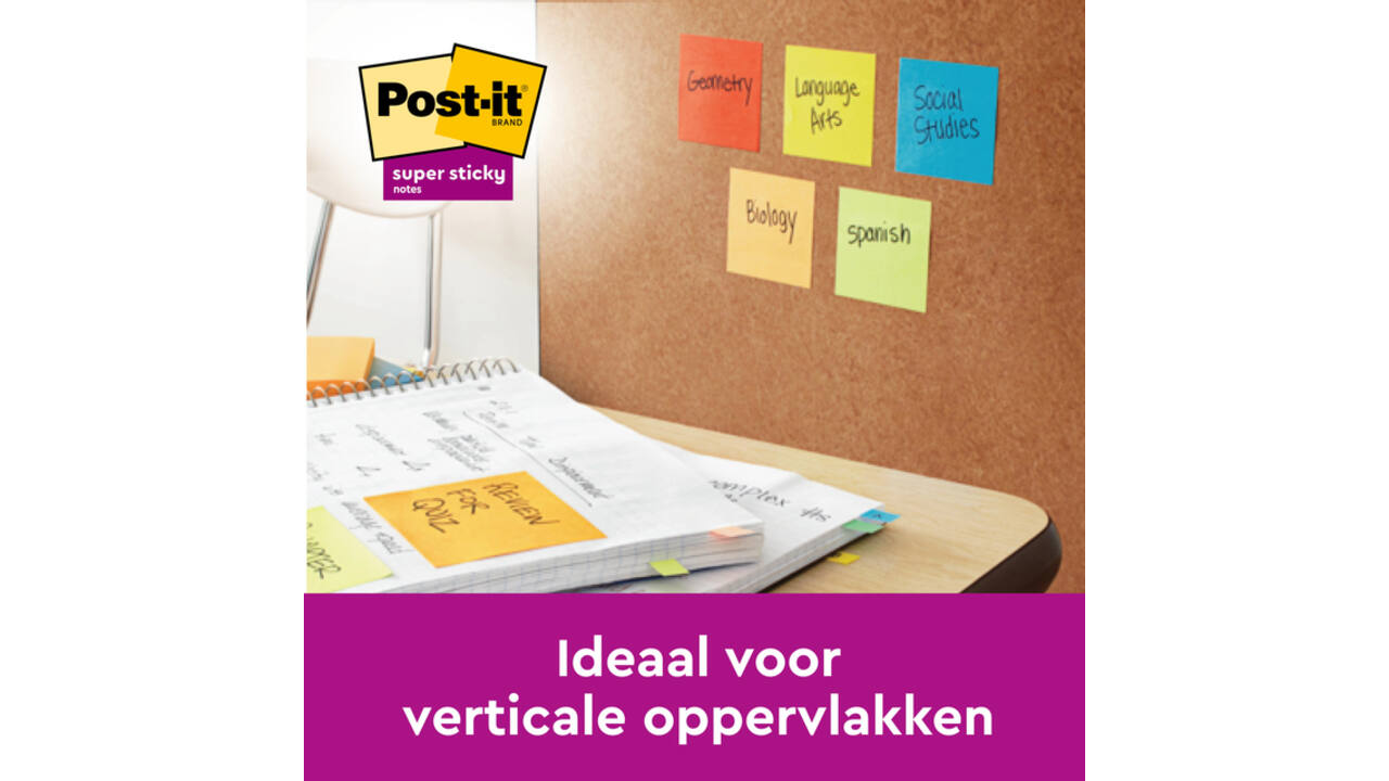 Memoblok Post-it Super Sticky 654 76x76mm color